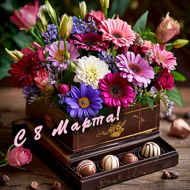 Открытка с 8 Марта